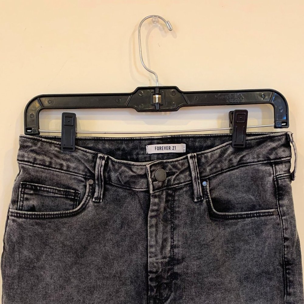 Forever 21 Acid-wash Black Skinny Jeans